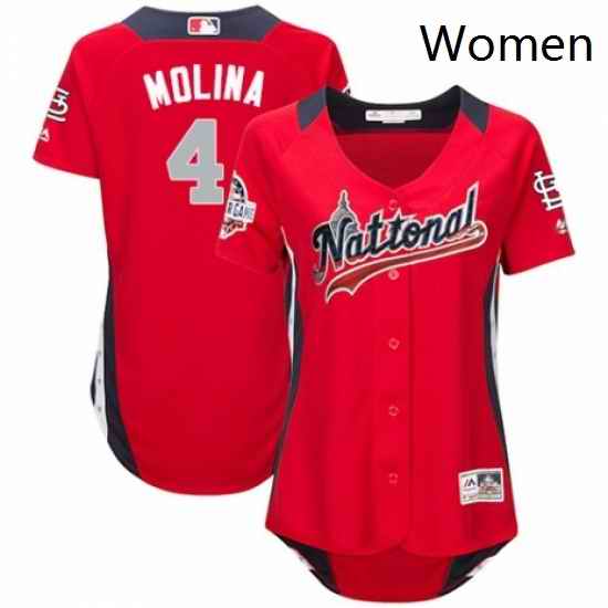 Womens Majestic St Louis Cardinals 4 Yadier Molina Game Red National League 2018 MLB All Star MLB Jersey